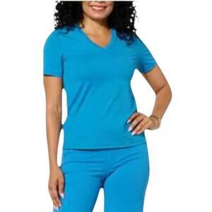 Joy Collection Women's Performance V Neck Tee w/Headband Ocean Blue - Regular